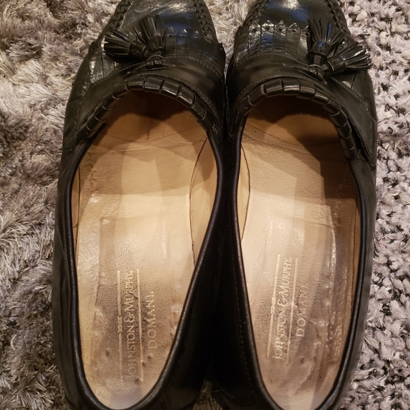 Johnston Murphy Domani Mens 11 Black Leather Wingtip Tassel Loafers Shoes Italy main image 9